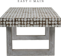 Design Shop Coconut Shell Coffee Table With U-Shaped Legs, 40"W, White