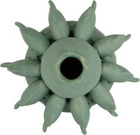 Design Shop Stoneware Vase with 3D Fish and Reactive Glaze, Matte Sage Green