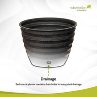 Design Shop Charcoal Woodsdale Round Planter 8"