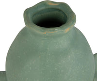 Design Shop Stoneware Vase with 3D Fish and Reactive Glaze, Matte Sage Green