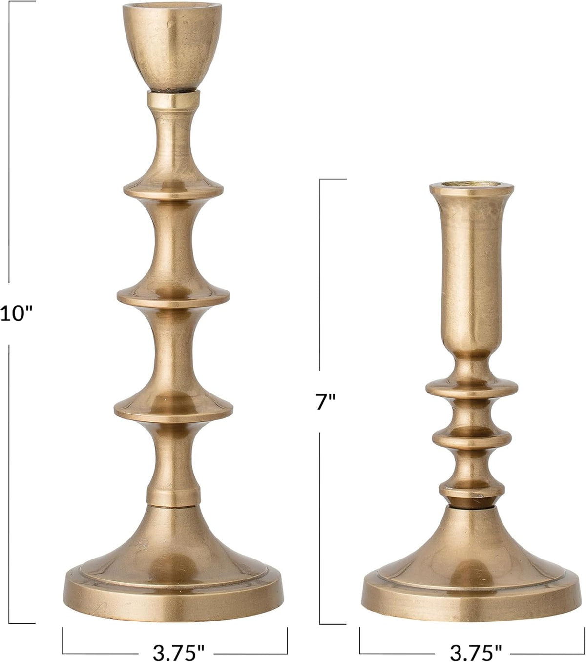 Design Shop Decorative Metal Taper Holders, Gold, Set of 2