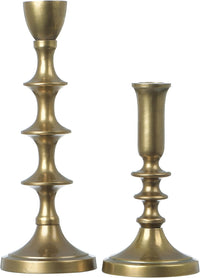 Design Shop Decorative Metal Taper Holders, Gold, Set of 2