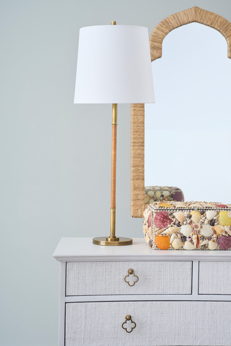 Chelsea House Amelia Rattan Lamp - Aged Brass