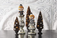 Design Shop Set of 3 Orange Halloween Bottle Brush Trees in Black Urn