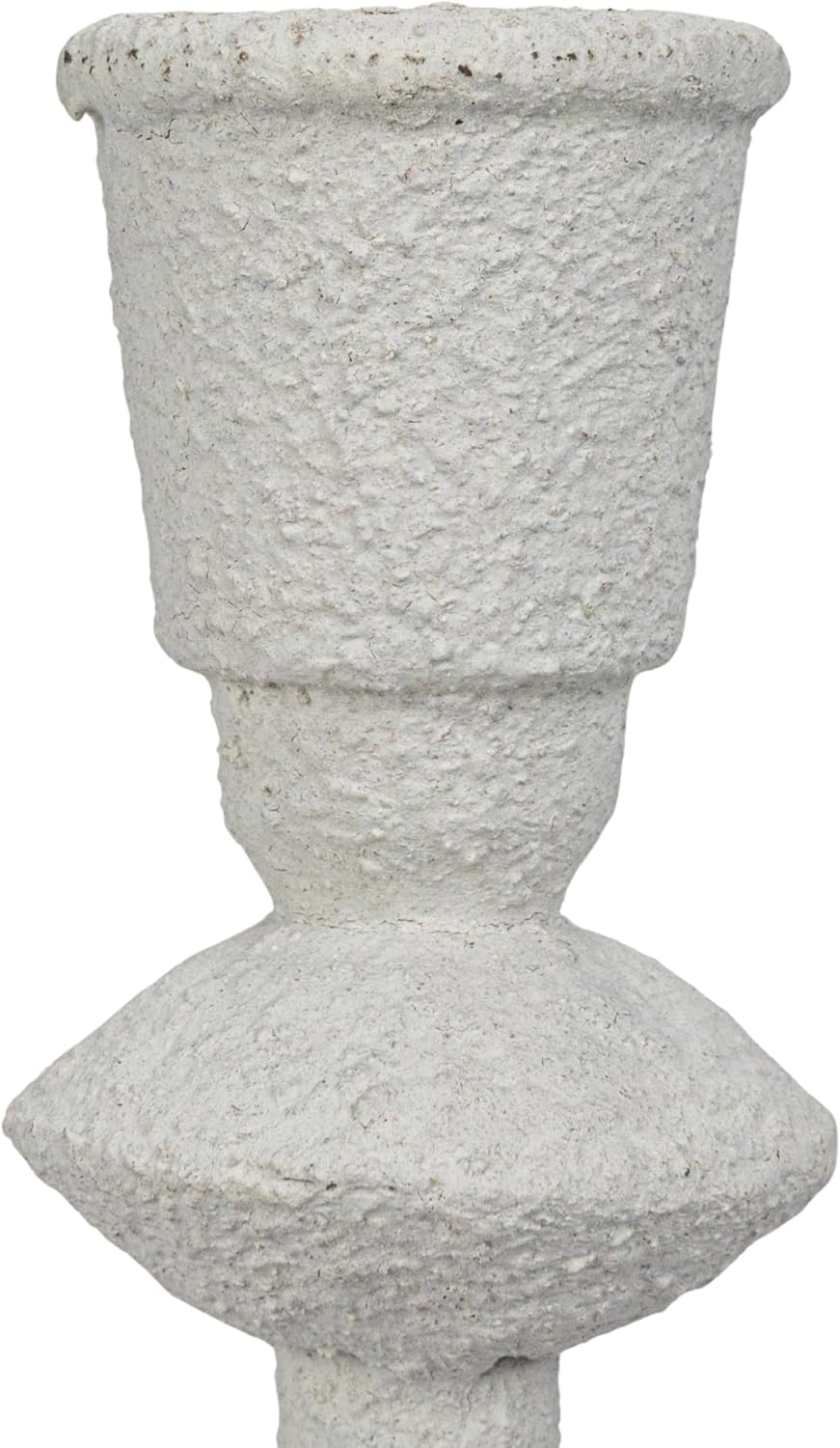Design Shop Metal Taper Candle Holder in Sand Finish, Antique White