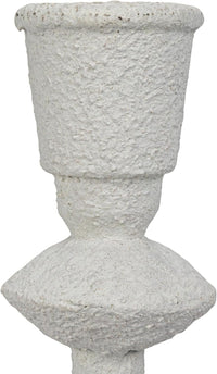 Design Shop Metal Taper Candle Holder in Sand Finish, Antique White