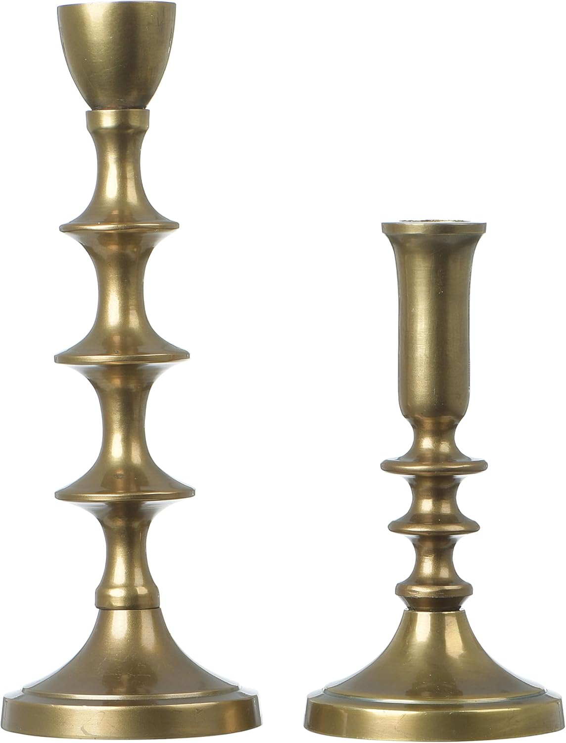 Design Shop Decorative Metal Taper Holders, Gold, Set of 2