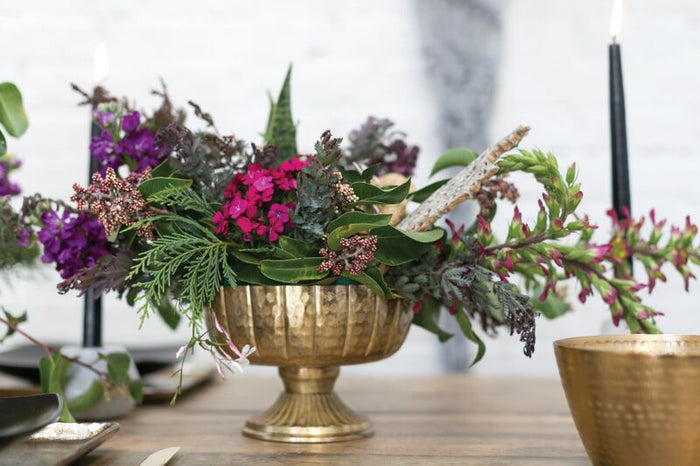 Design Shop Gold Lita Vase and Compote, 7.75" X 5.75".