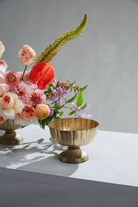 Design Shop Gold Lita Vase and Compote, 7.75" X 5.75".