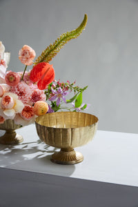 Design Shop Gold Lita Vase and Compote, 10" X 6.5".