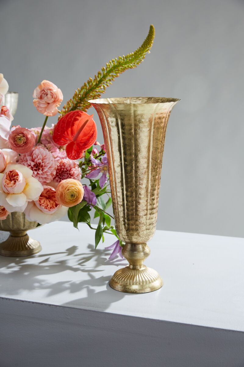 Design Shop Gold Lita Vase and Compote Vase, 8" X 16.75".