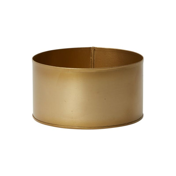 Gold metal ring on a white background