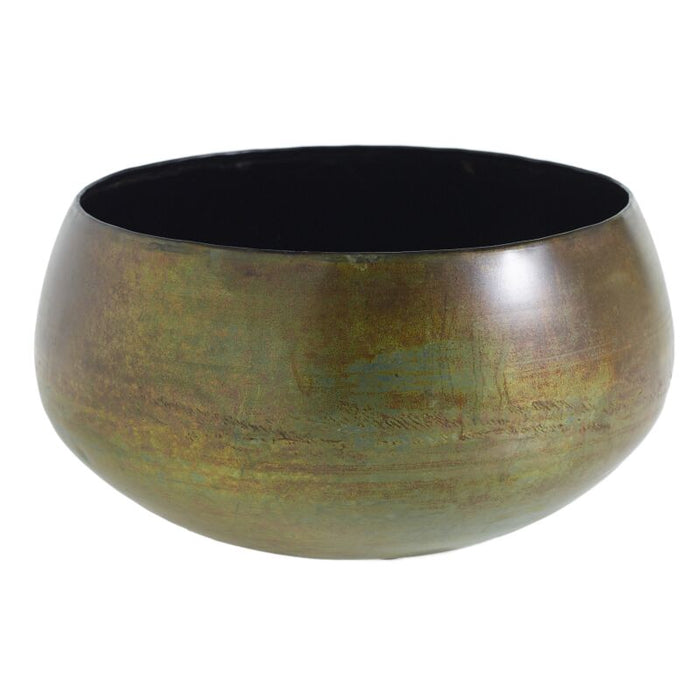 Bronze-colored bowl on a white background