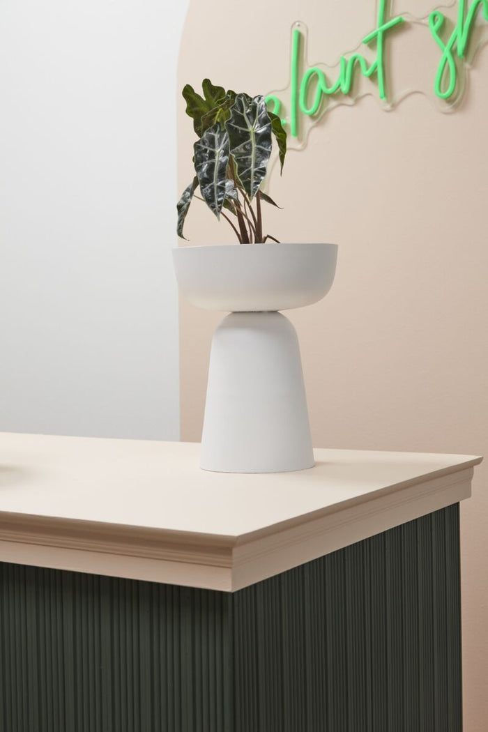 Design Shop White Rize Collection Footed Bowl, 10" X 13.25".