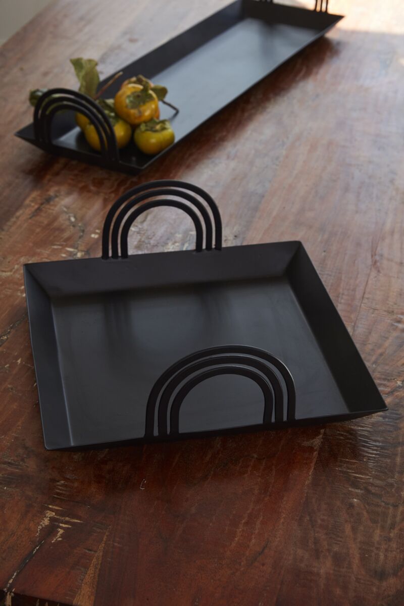 Design Shop Black Renzo Tray, 14.25" X 5.5".