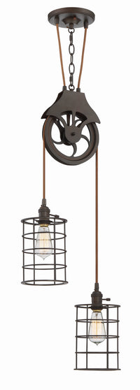 Craftmade Two Light Keyed Socket Pully Pendant Hardware from the Design & Combine collection in Aged Bronze Brushed finish