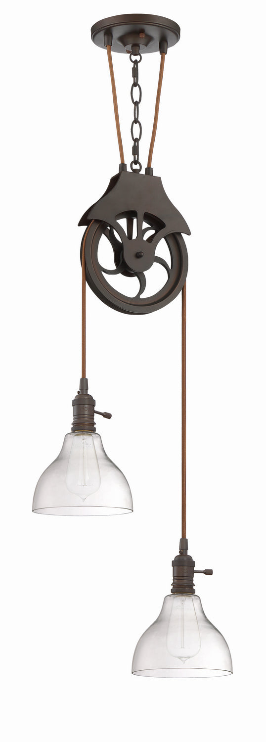 Craftmade Two Light Keyed Socket Pully Pendant Hardware from the Design & Combine collection in Aged Bronze Brushed finish