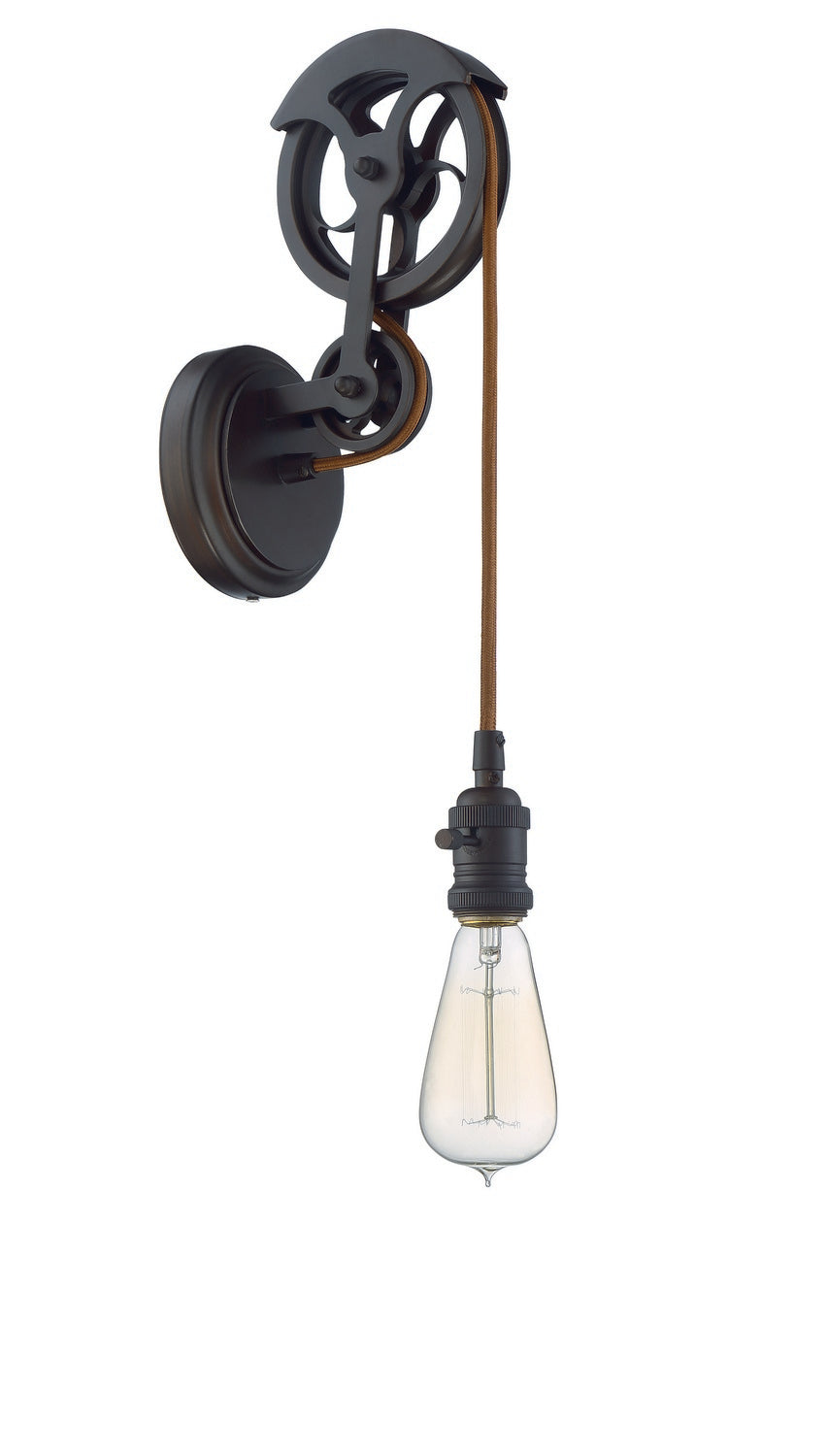 Craftmade One Light Keyed Socket Pully Wall Sconce Hardware from the Design & Combine collection in Aged Bronze Brushed finish