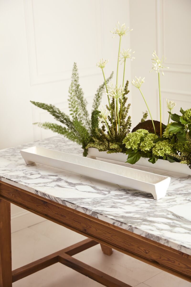 Design Shop White Edison Tray 34.5"x 4"x 3"