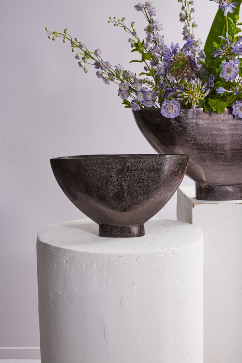 Design Shop Black Evolution Vase, 16" X 9.5".