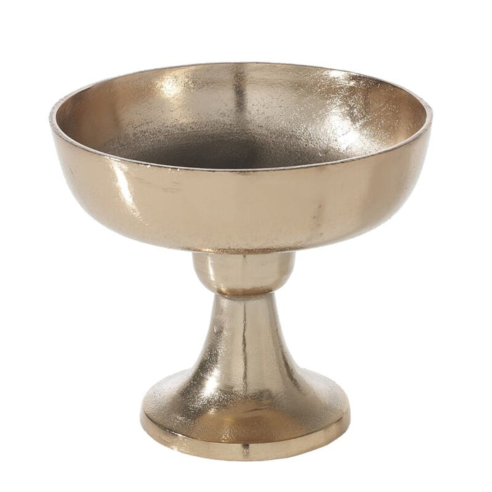 Gold metallic bowl on a white background