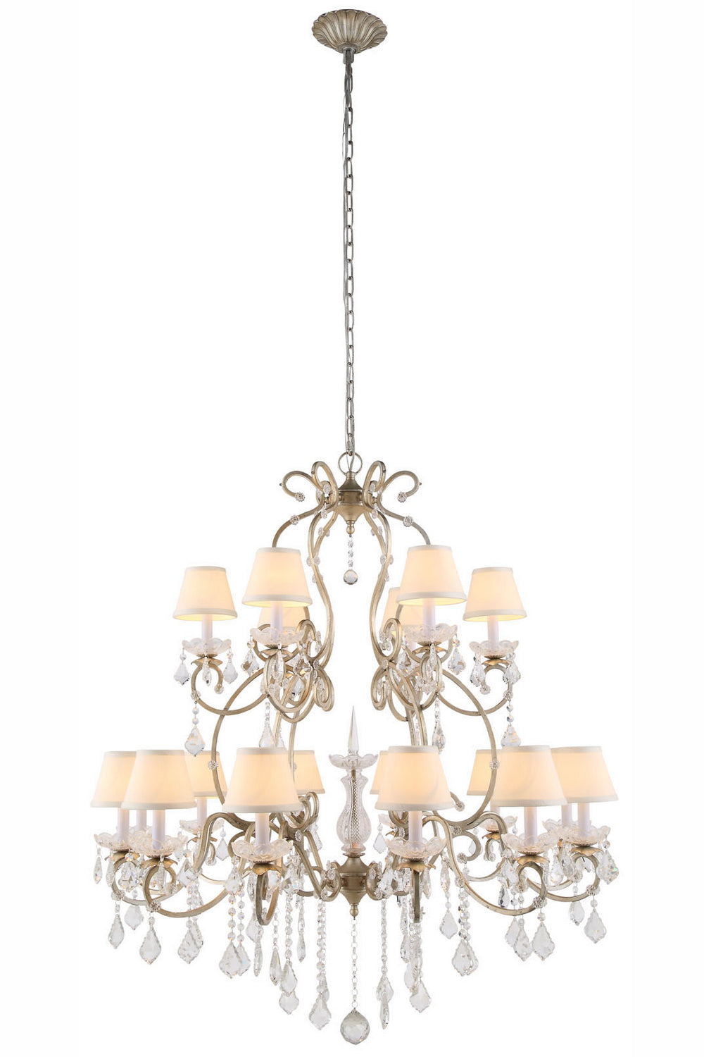 Elegant Lighting - 1471G39SL - 18 Light Chandelier - Diana - Vintage Silver Leaf