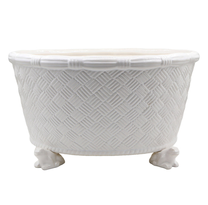 Abigails Basket Weave Centerpiece, White