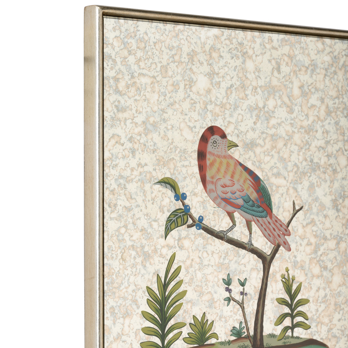 Chelsea House Square Antiqued Mirrored Bird-D