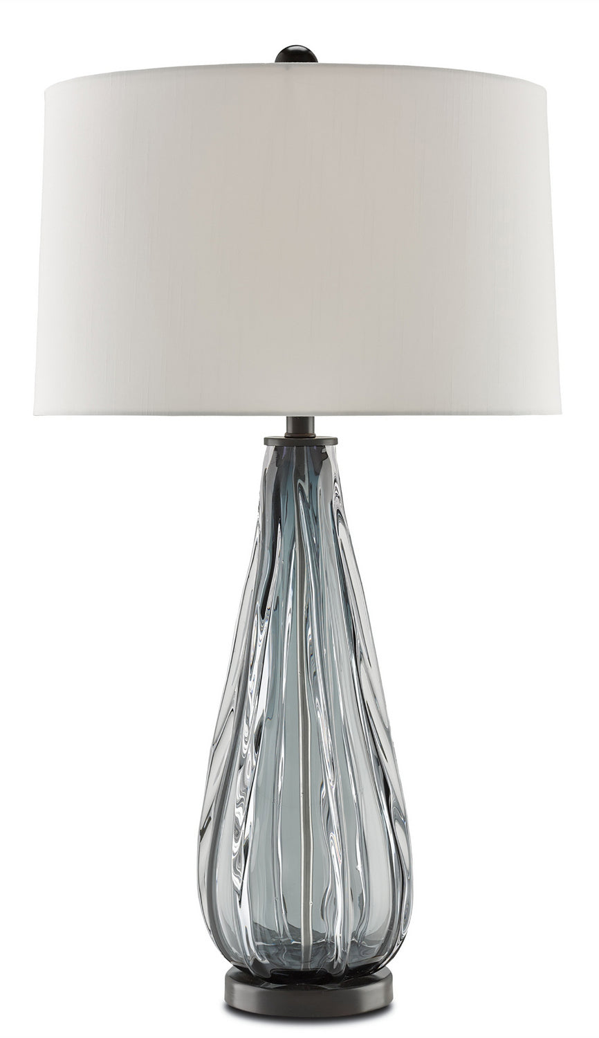 Currey and Company - 6000-0027 - One Light Table Lamp - Nightcap Table Lamp - Blue-Gray/Clear/Black