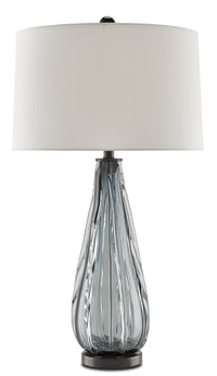 Currey and Company - 6000-0027 - One Light Table Lamp - Nightcap Table Lamp - Blue-Gray/Clear/Black