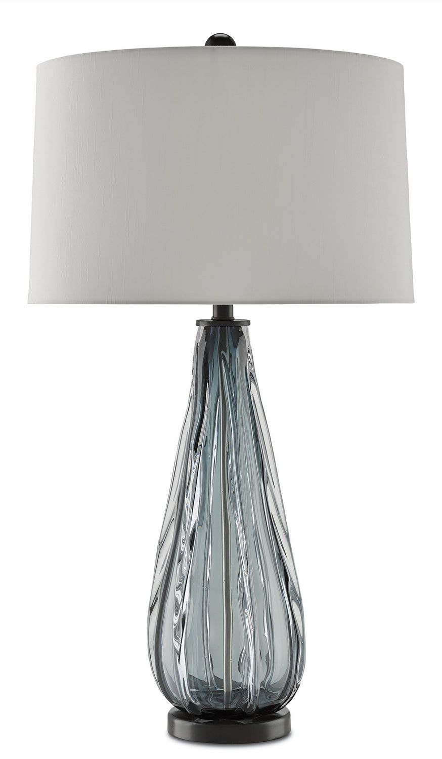 Currey and Company - 6000-0027 - One Light Table Lamp - Nightcap Table Lamp - Blue-Gray/Clear/Black