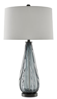 Currey and Company - 6000-0027 - One Light Table Lamp - Nightcap Table Lamp - Blue-Gray/Clear/Black