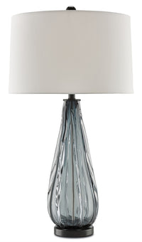 Currey and Company - 6000-0027 - One Light Table Lamp - Nightcap Table Lamp - Blue-Gray/Clear/Black