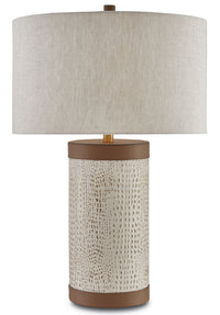 Currey and Company - 6000-0038 - One Light Table Lamp - Baptiste Table Lamp - Ivory/Brown/Brushed Brass