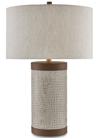 Currey and Company - 6000-0038 - One Light Table Lamp - Baptiste Table Lamp - Ivory/Brown/Brushed Brass