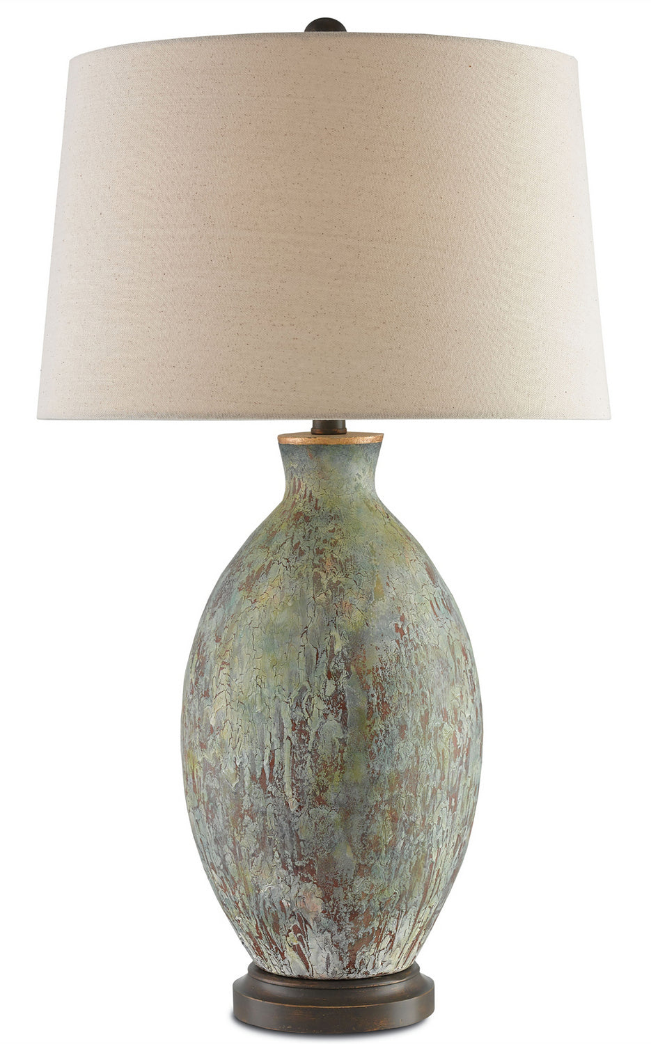 Currey and Company - 6000-0050 - One Light Table Lamp - Remi Table Lamp - Green/Dark Red/Bronze Gold