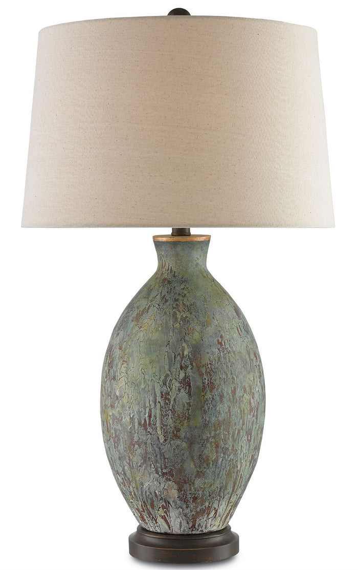 Currey and Company - 6000-0050 - One Light Table Lamp - Remi Table Lamp - Green/Dark Red/Bronze Gold