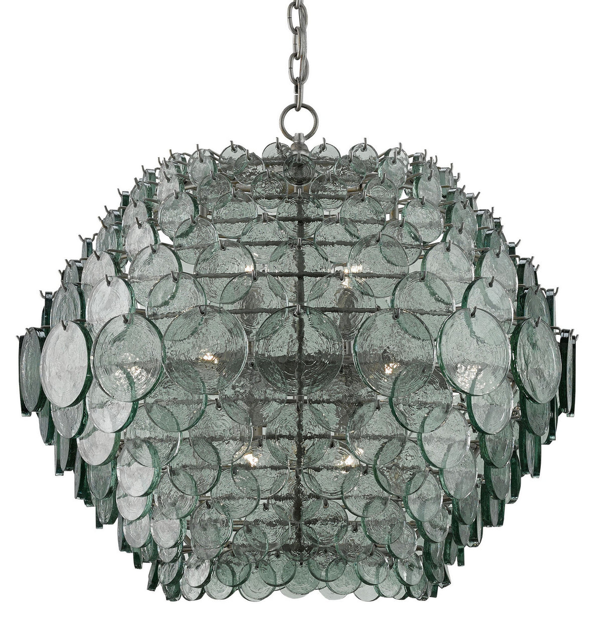 Currey and Company - 9000-0009 - 14 Light Chandelier - Braithwell Collection - Painted Silver Granello
