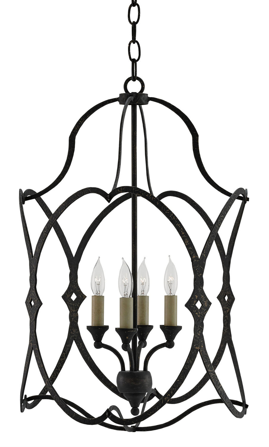 Currey and Company - 9000-0024 - Four Light Lantern - Charisma Collection - French Black