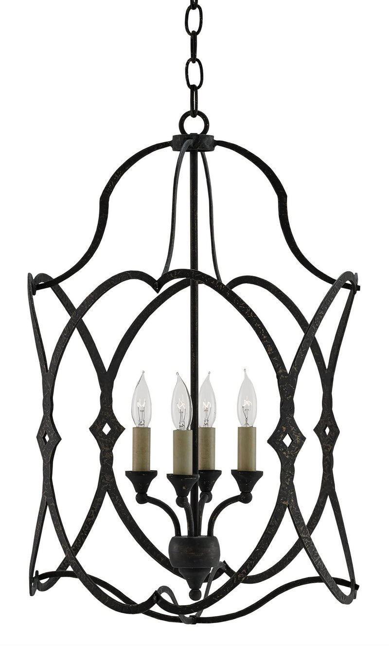 Currey and Company - 9000-0024 - Four Light Lantern - Charisma Collection - French Black