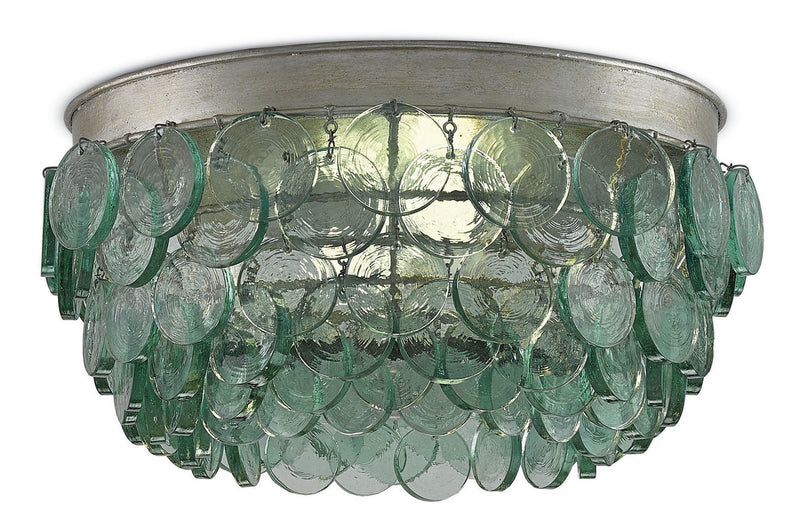 Currey and Company - 9999-0013 - Two Light Flush Mount - Braithwell Collection - Silver Leaf