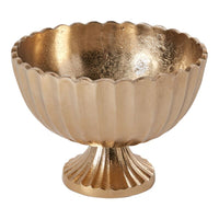 Design Shop Gold Scallop Compote, 8.5" X 6.25".