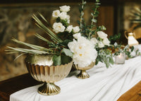 Design Shop Gold Scallop Compote, 8.5" X 6.25".