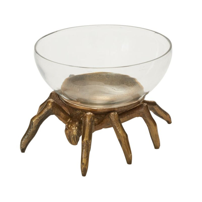 Design Shop Antique-Gold Arachnid Collection Serving Bowl, 8.75" X 5.75".