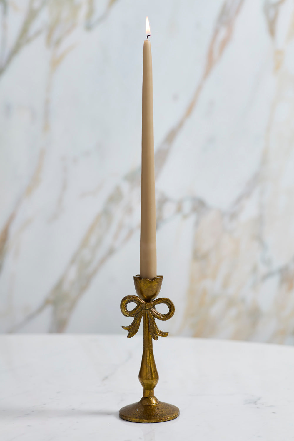 Design Shop Bowtied Candleholder 3"x 6.75", Set of 2