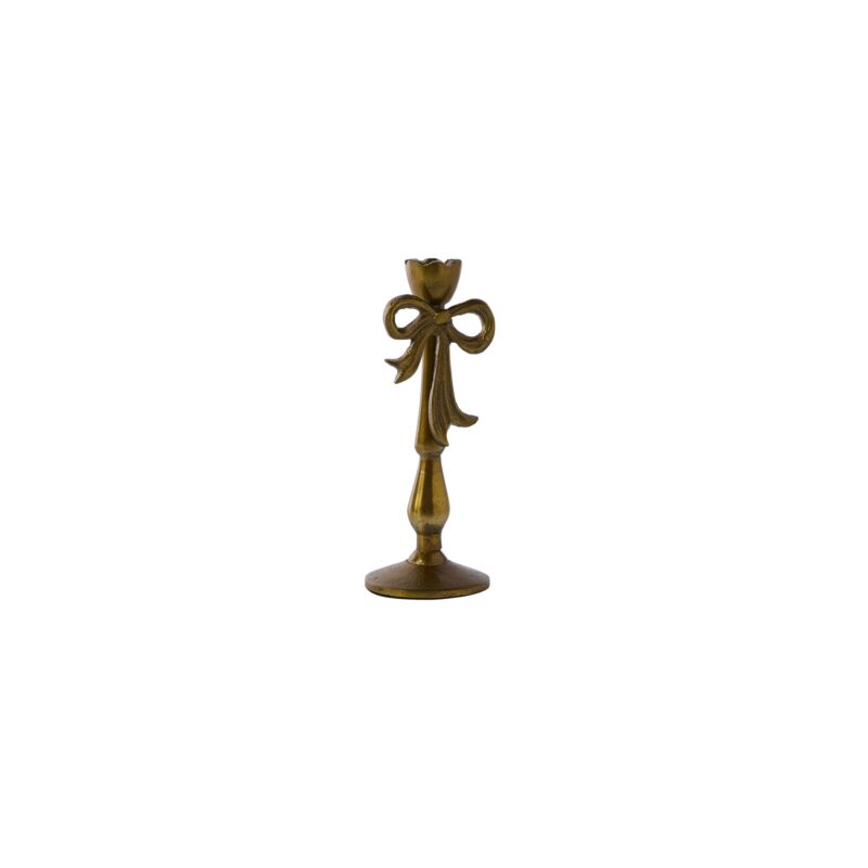 Design Shop Bowtied Candleholder 3"x 7.75", Set of 2