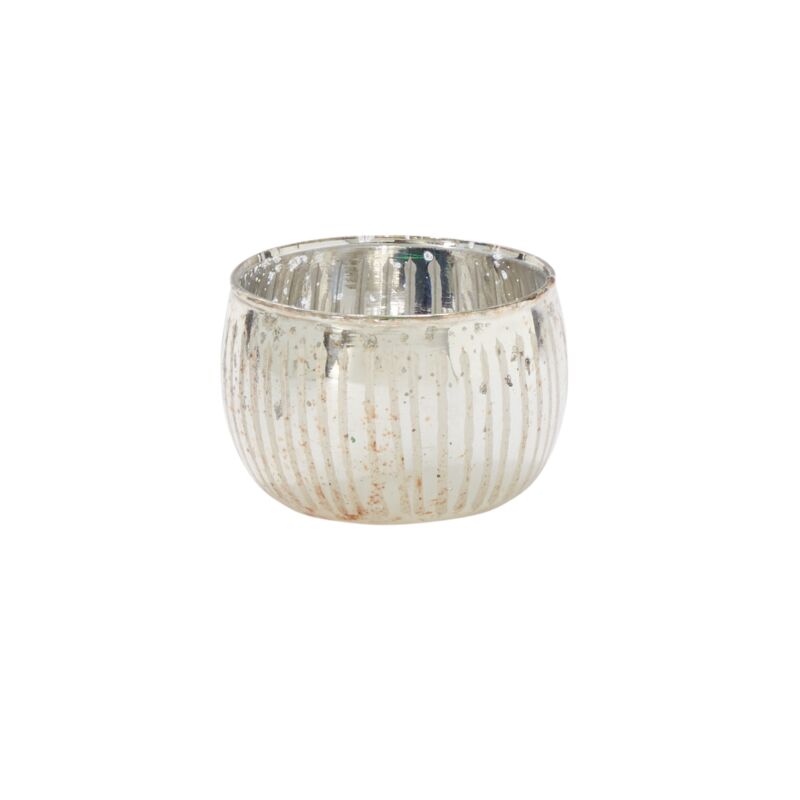 Design Shop Silver Phillipa Votive, 3.25" X 2.25", Set of 4.
