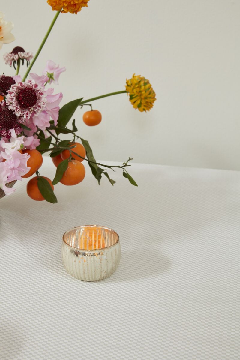 Design Shop Silver Phillipa Votive, 3.25" X 2.25", Set of 4.