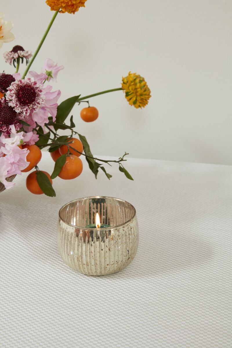 Design Shop Silver Phillipa Votive, 4.5" X 3.5".