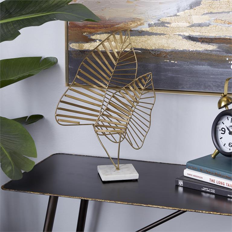 Design Shop  Gold Metal Leaf Sculpture